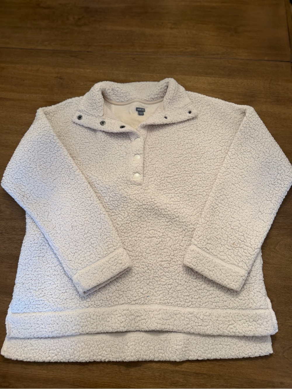 aerie Cream Sherpa Pullover Jacket